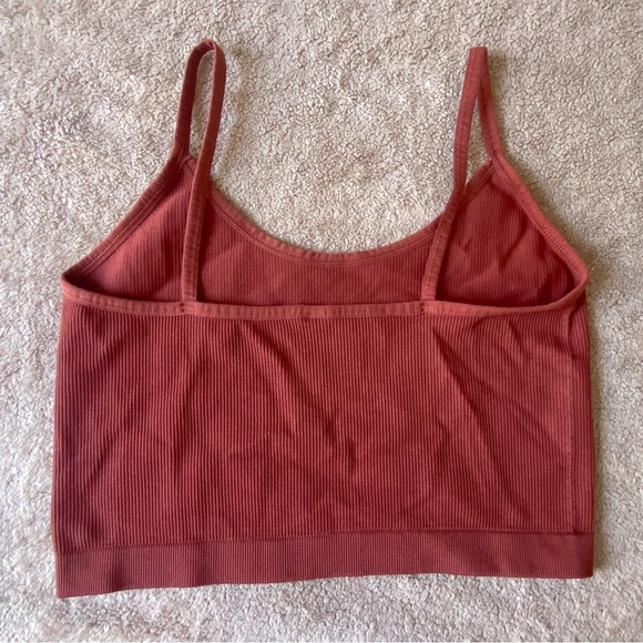 Madewell Rust Ribbed Crop Top - Picture 2 of 3